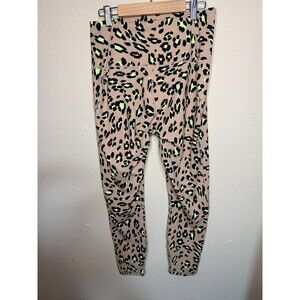Fabletics Neon Leopard Print Power Hold Leggings Size Large Women’s EUC